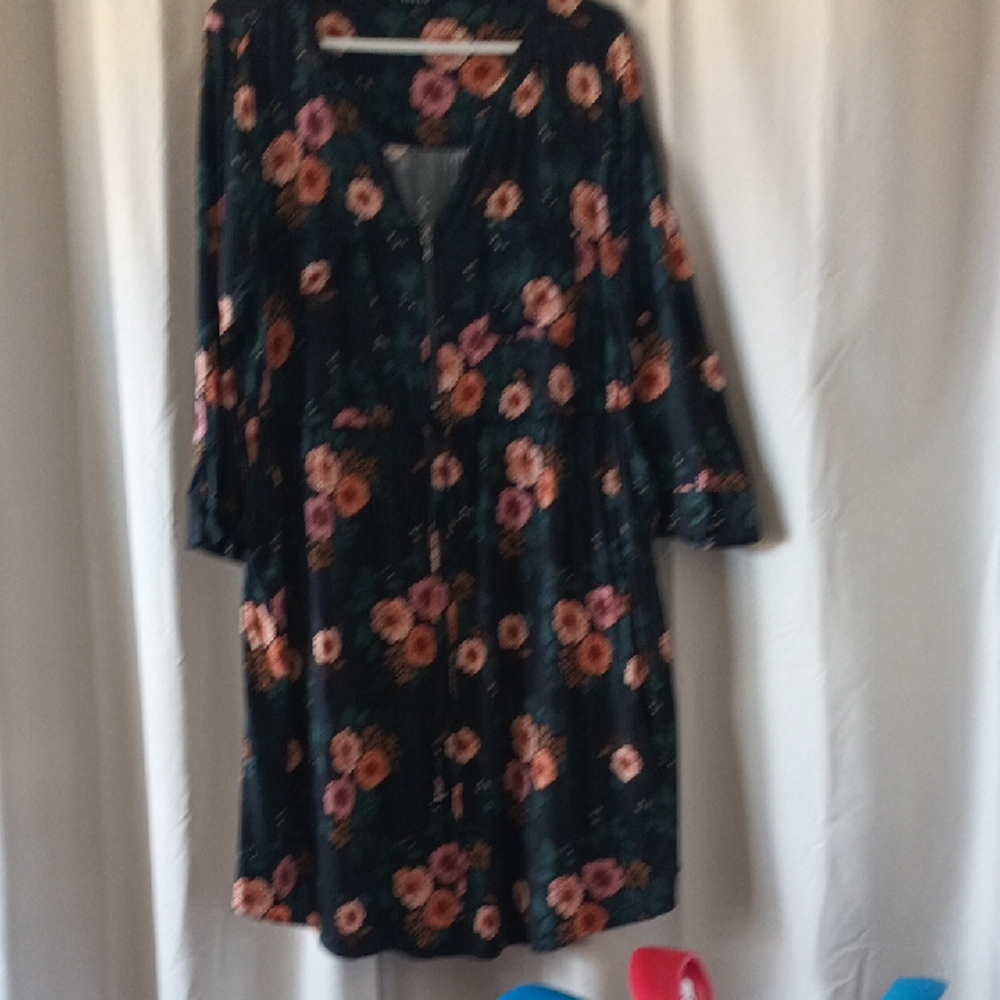 Torrid Dark Floral Long Sleeve Dress